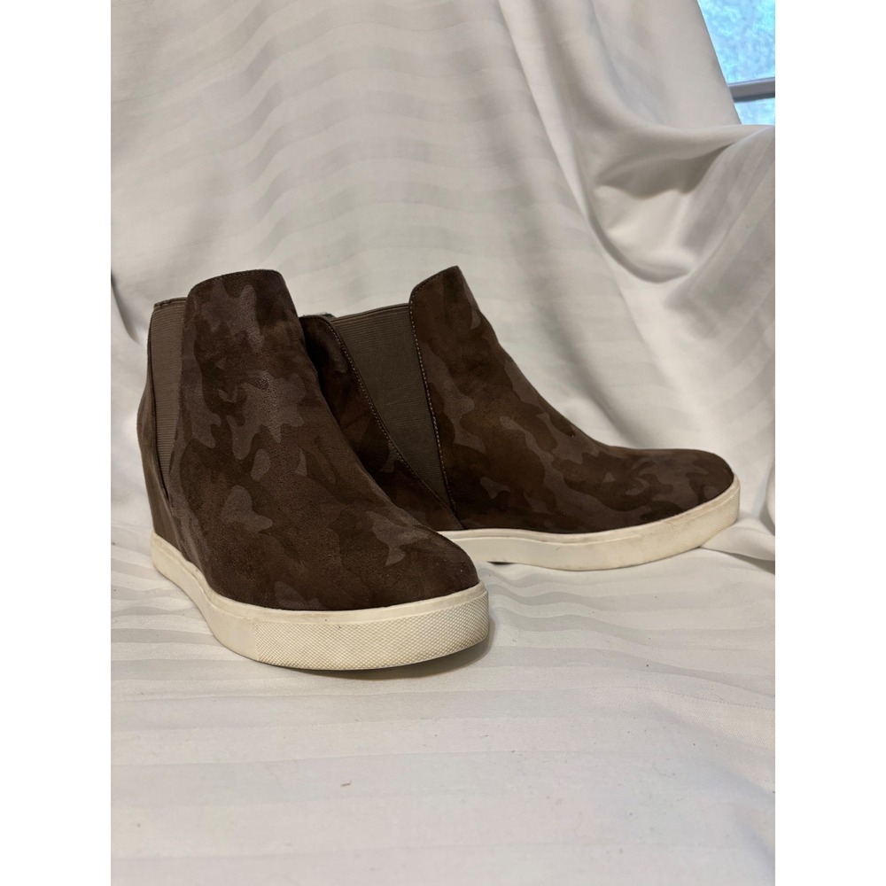 Coconuts by Matisse Womens Wedge Sneaker Brown Camo Ankle Bootie Size 10M‎